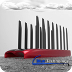 Blue Technology's innovative wingsail ship design by Lars Roug, aimed at zero-emission cargo transport using sustainable materials and multi-hull technology.