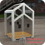 Concept design for a mobile meeting container by Enemærke & Petersen, facilitating communication between contractors and residents at construction sites.